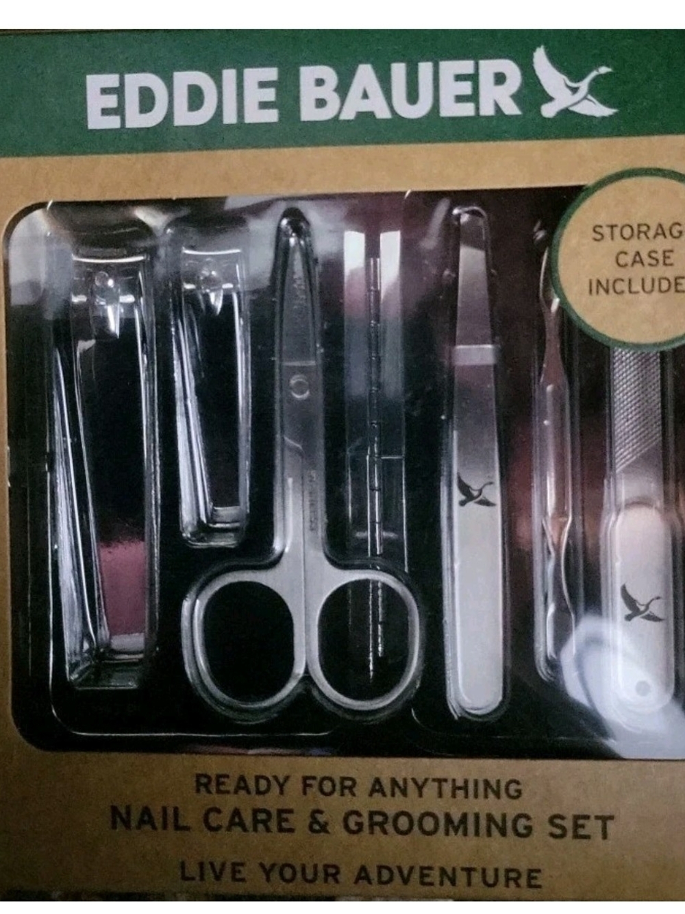 Eddie Bauer Nail Care and Grooming Set Stainless Steel w/Storage Traveling Case